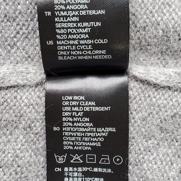 H&M Gray Angora Blend Open Front Classic Minimalist Cardigan Size M - Picture 13 of 13